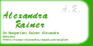 alexandra rainer business card